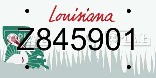 Z845901 Louisiana License Plate