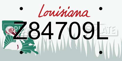 Z84709L Louisiana License Plate
