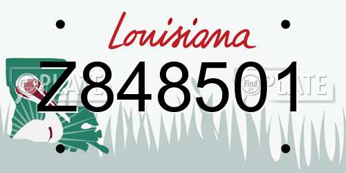 Z848501 Louisiana License Plate