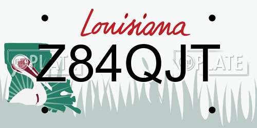 Z84QJT Louisiana License Plate
