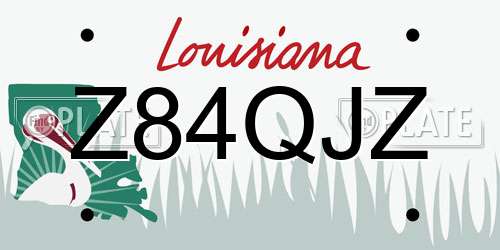 Z84QJZ Louisiana License Plate