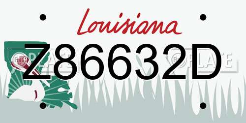 Z86632D Louisiana License Plate