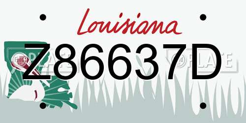 Z86637D Louisiana License Plate