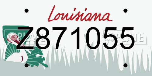Z871055 Louisiana License Plate