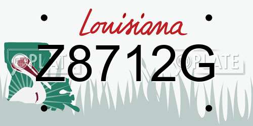 Z8712G Louisiana License Plate