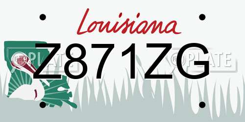 Z871ZG Louisiana License Plate