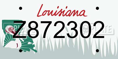 Z872302 Louisiana License Plate