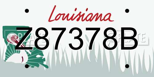 Z87378B Louisiana License Plate