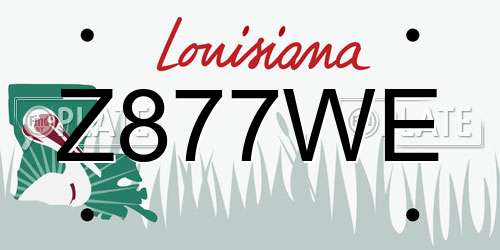 Z877WE Louisiana License Plate