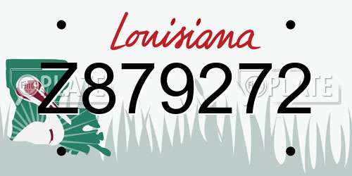 Z879272 Louisiana License Plate