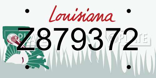 Z879372 Louisiana License Plate