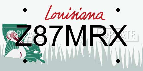 Z87MRX Louisiana License Plate