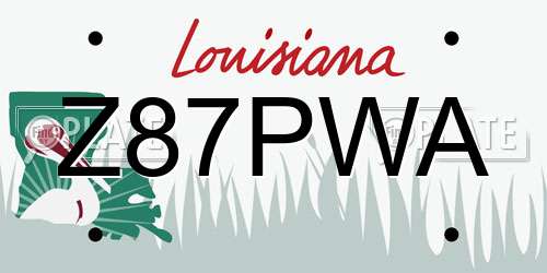 Z87PWA Louisiana License Plate
