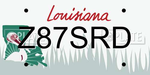 Z87SRD Louisiana License Plate