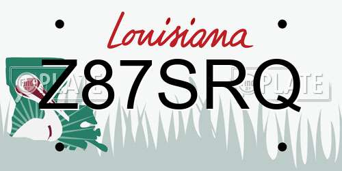 Z87SRQ Louisiana License Plate