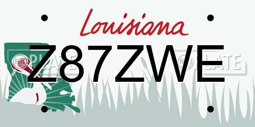 Z87ZWE Louisiana License Plate