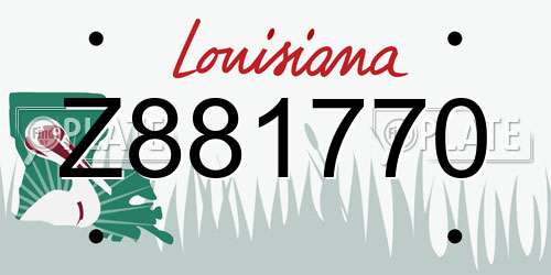 Z881770 Louisiana License Plate