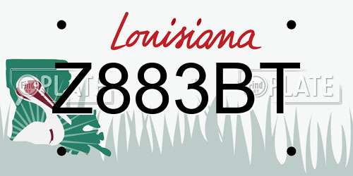 Z883BT Louisiana License Plate