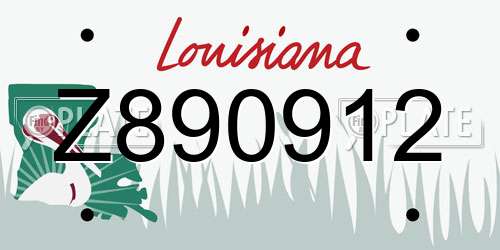 Z890912 Louisiana License Plate