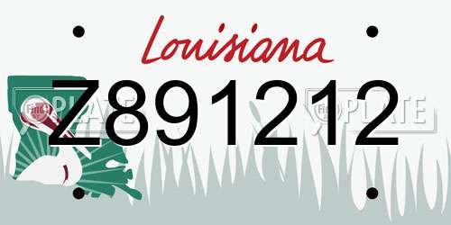 Z891212 Louisiana License Plate