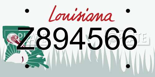 Z894566 Louisiana License Plate