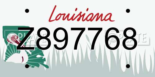 Z897768 Louisiana License Plate