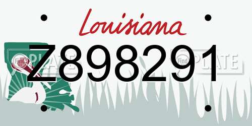 Z898291 Louisiana License Plate
