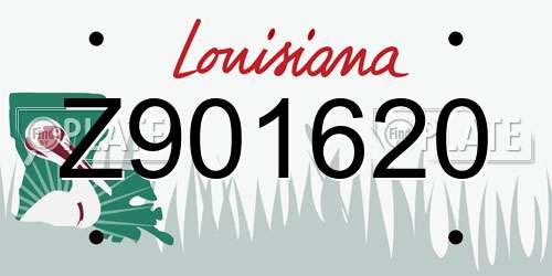 Z901620 Louisiana License Plate