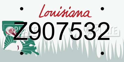 Z907532 Louisiana License Plate