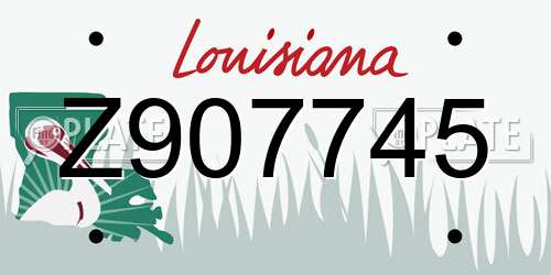 Z907745 Louisiana License Plate