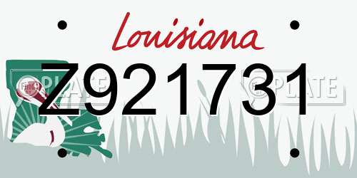 Z921731 Louisiana License Plate