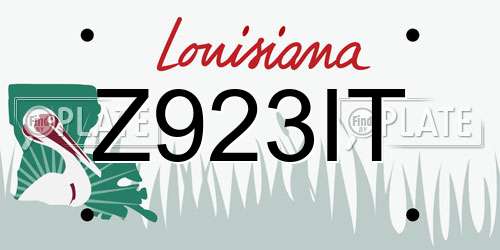 Z923IT Louisiana License Plate