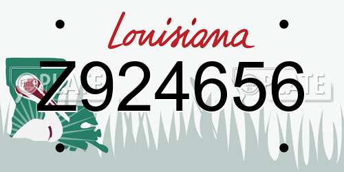 Z924656 Louisiana License Plate