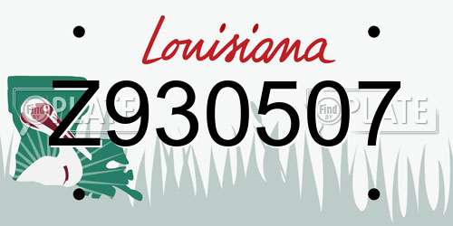 Z930507 Louisiana License Plate