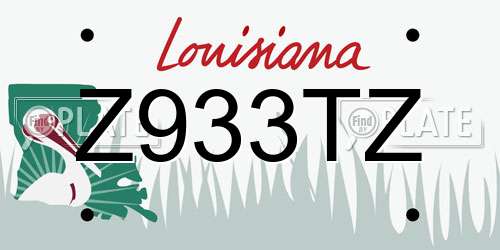 Z933TZ Louisiana License Plate