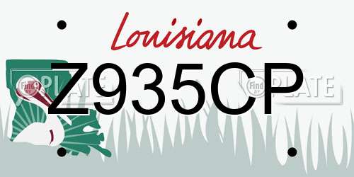 Z935CP Louisiana License Plate