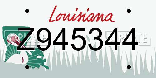 Z945344 Louisiana License Plate