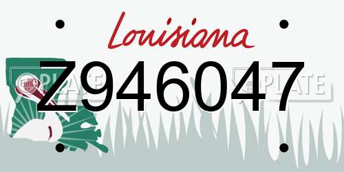 Z946047 Louisiana License Plate