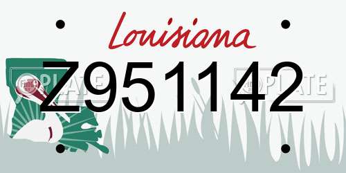Z951142 Louisiana License Plate
