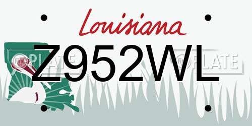 Z952WL Louisiana License Plate