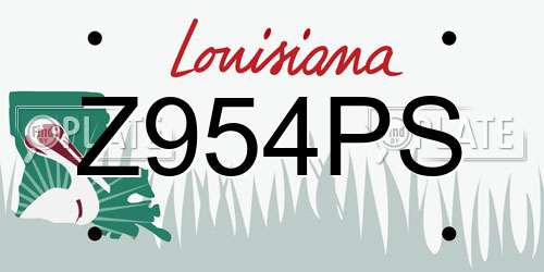 Z954PS Louisiana License Plate