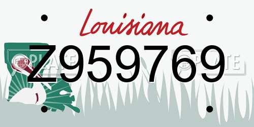 Z959769 Louisiana License Plate