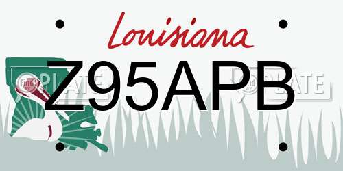 Z95APB Louisiana License Plate