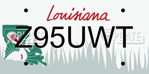 Z95UWT Louisiana License Plate