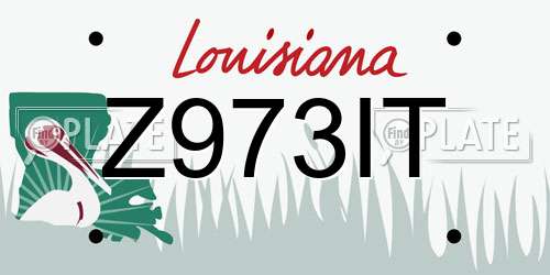 Z973IT Louisiana License Plate