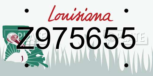 Z975655 Louisiana License Plate