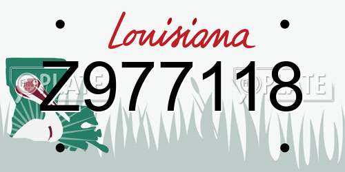 Z977118 Louisiana License Plate