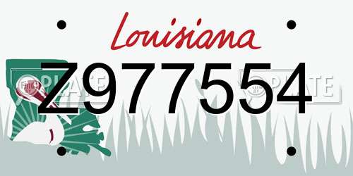 Z977554 Louisiana License Plate