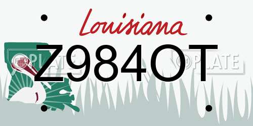 Z984OT Louisiana License Plate