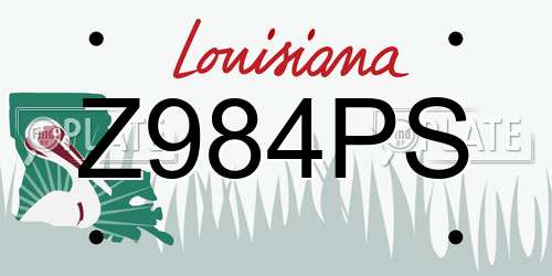 Z984PS Louisiana License Plate